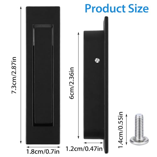 Amaxiu Pocket Door Pull Handle - Sliding Recessed Flush Finger Pull Mount Hardware for Closet and Barn Doors (A)
