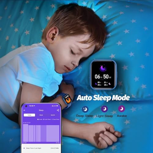DMG Kids Smart Watch Girls Boys, Smart Watch for Kids Game Smart Watch Gifts for 4-16 Years Old with Sleep Mode 20 Sports Modes 5 Games Pedometer Birthday Gift for Boys Girls(Blue)