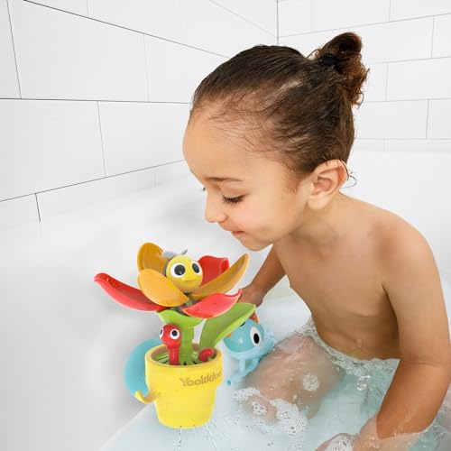YOOKIDOO 40221 – Baby Bath Toy Garden Theme – Bath and Shower Game – Watering Can, Flower, Water Game – Baby Gift from 18 Months