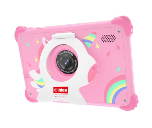 C idea CM88 Android Kids Smart Tablet 7-Inch Display Wi-Fi and Bluetooth Built-in Stand Kids Early Education Learning Tab Shockproof Edges (Pink)
