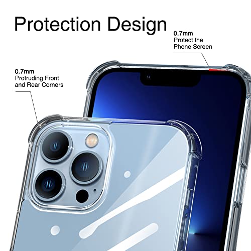 Melomon Crystal Clear Case for iPhone 13 Pro Max(6.7"),Premium Ultra Slim Flexible Case Compatible with iPhone 13 Pro Max,Shockproof with Hard PC Back and Air Cushion, iPhone 13 Pro Max Case Cover