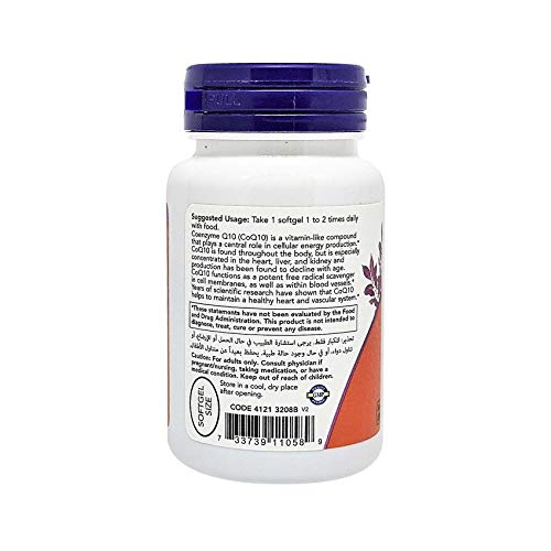 Now Foods Coq10 Vitamin, 100 Mg 50 Softgels