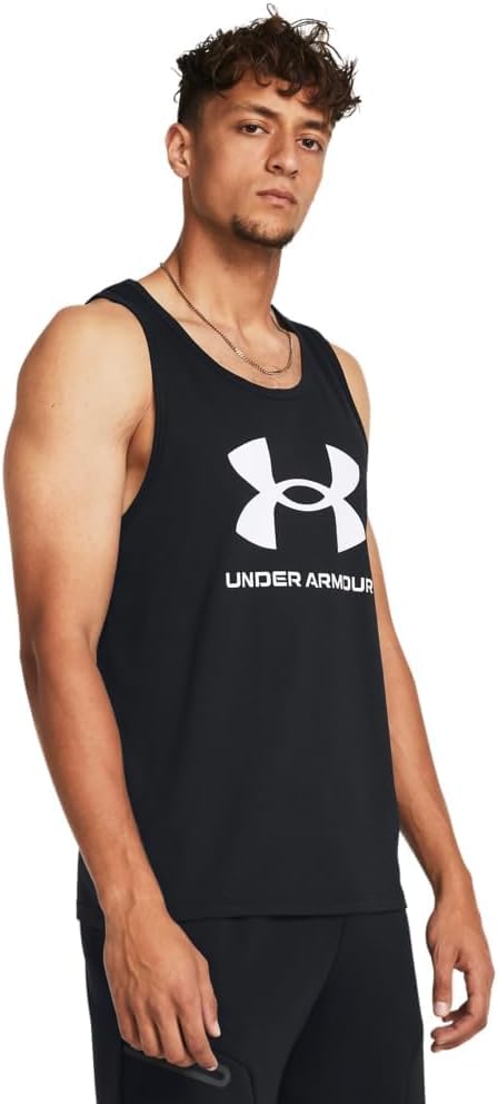 mens Sportstyle Logo Tank Top T-Shirt - (001) Black / / White