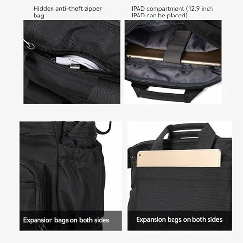 DOUGO Multifunctional Unique One-Shoulder Crossbody Bag Messenger Shoulder Bag for Men Laptop Case Handbag Business Briefcase Travel Rucksack