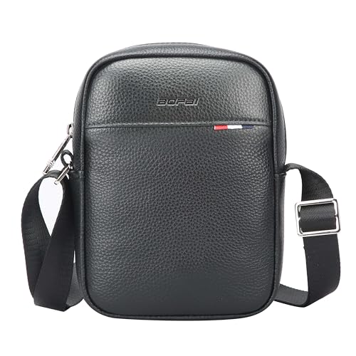 Bopai Unisex Premium Side Sling Bag Water Resistant Synthetic Leather Crossbody Bag for Travel Office Business, BO-SL591