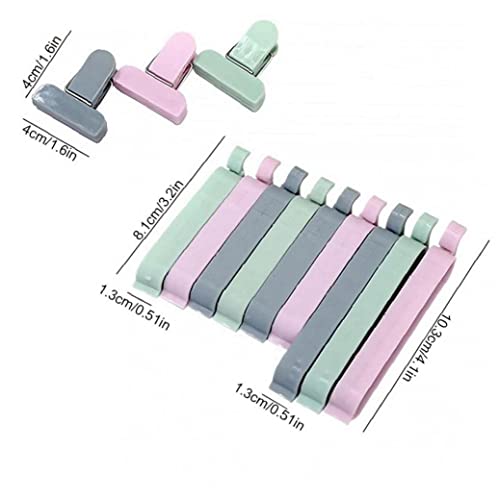 SiaCroly 12 Pieces Food Clips, Plastic Food Bag Clips Reusable Bag Clips for Food Storage Colorful Sealing Clips for Snack, Coffee, Home, Kitchen, Travel, Camping (3 Sizes)