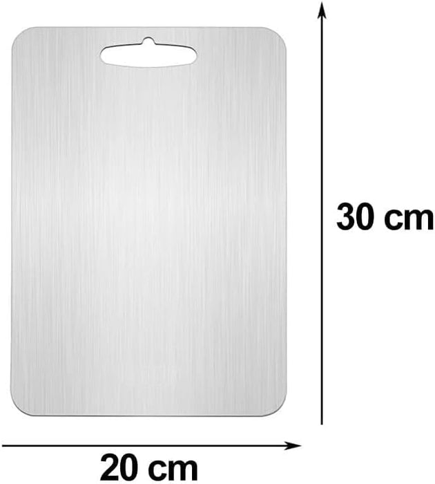 Joyzzz Kitchen Cutting Board, 30 X 20 Cm Stainless Steel Cutting Board, Can Be Hung Cutting Mat, Heavy Duty Non Slip Cutting Boards for Meat and Vegetables, Dishwasher Safe for Meat, Fruit, Vegatable