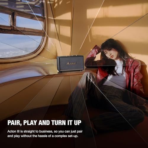 Marshall Acton III 60W Premium Home Wireless Speaker with Bluetooth 5.2 and Multiple Inputs - Enjoy signature Marshall sound | Black