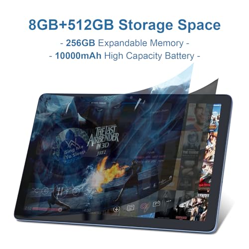 C idea 10 inch Tablet, Android 12.0 Tablet 8GB RAM? ROM,8MP? Cameras 10000mAh Battery,Dual 5G SIM Slot with Case/Keyboard/Mouse/WIFI,CM8500 Plus (Blue)