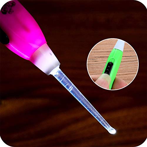 TDMKT 4pcs LED Lighting Ear Pick Lighted Earwax Removal Swab Safe Earwax Remover Tool (Random)
