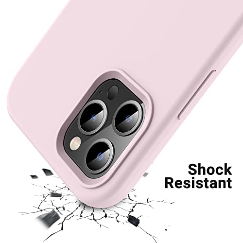 OTOFLY Compatible with iPhone 12 Pro Max Case 6.7 inch(2020),[Silky and Soft Touch Series] Premium Soft Liquid Silicone Rubber Full-Body Protective Bumper Case (Ice Pink)