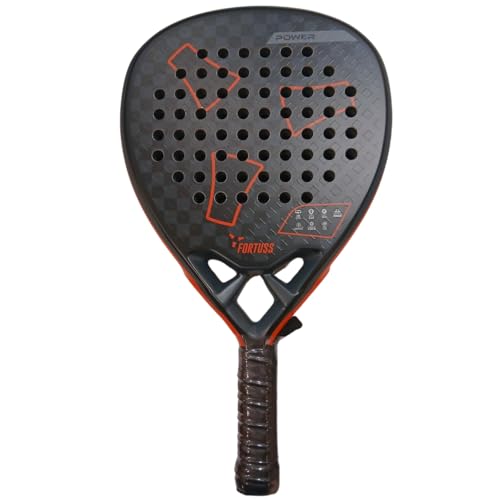 FORTUSS Padel Tennis Racket - Full Carbon Fiber - 3D Mat Rhomboid Surface with Light EVA Memory Flex Foam Core - Padel Racquet - Diamond Shape Paddle Racket with Bag Included (Red/Black)