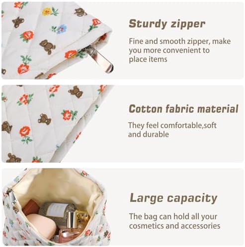 ZLFSRQ 3Pcs Checkered Makeup Bag for Women Large Cosmetic Bag Set Travel Toiletry Bag Makeup Pouch Bag for Purse Pink Zipper Storage Bag Organizer Cute Small Aesthetic Girls Car Essentials Bag