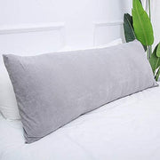 Body Pillow, Cooling Memory Foam Body Pillows for Adults Sleeping, Long Pillow for Bed, Big Large Firm Full Body Pillow for Side Sleeper with Grey Cover, 54x20 Inches - Grey