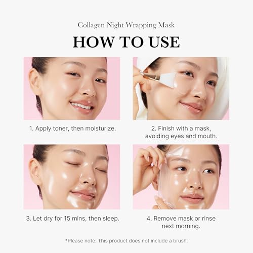 medicube Collagen Overnight Wrapping Peel Off Facial Mask Pack - Elasticity & Hydration Care, Reduces Sagging & Dullness - Hydrolyzed Collagen For Glowing Skin - Korean Skin Care, 2.53 fl.oz
