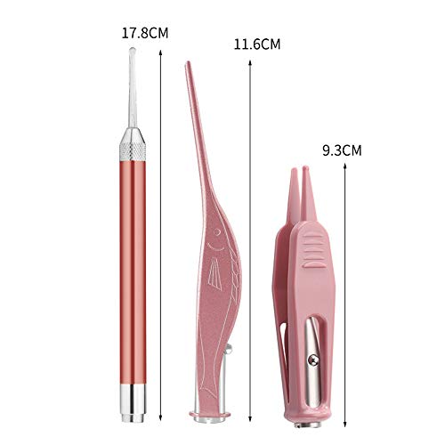 ametoys LED Light Ear Pick Ear Wax Removal Nose Clean Clip Baby Adults Ear Nose Clean Tweezers Remover Set