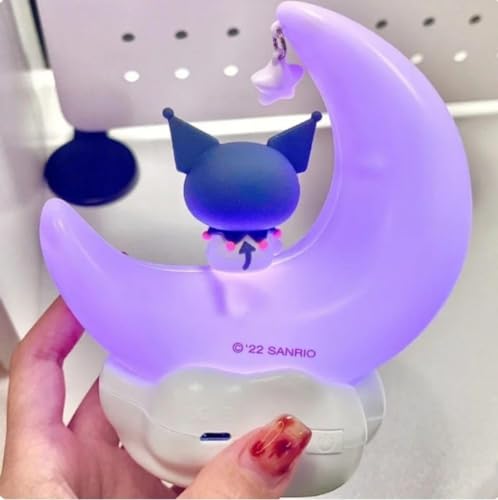 DandelYunx Cute Anime Character LED Night Light �?? Dimmable Bedside Lamp for Kids �?? Kawaii Kuromi Melody Desk Shelf Ornament �?? Ideal Gift for Boys and Girls, Warm White (Kuromi)