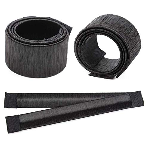 Excefore Hair Bun Maker, 3 Pcs Women Twist Hair Shaper, Easy Fast Snap Roll hair nets Magic Buns Tool, Donut Curler Roller Dish Headbands, French Twist Hair Fold Wrap Snap for Women Kids (Black)