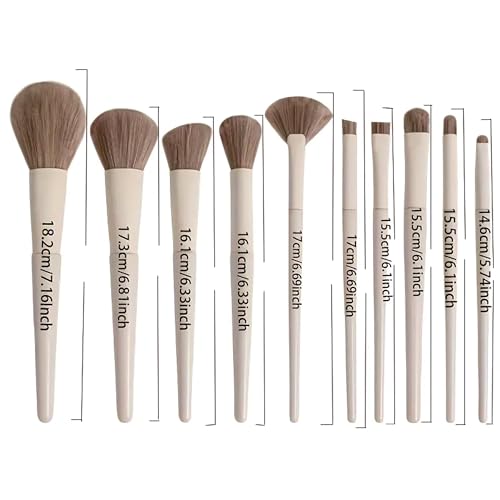 10Pcs Soft Fluffy Makeup Brushes Set Kit For Foundation Eye Shadow Concealer Blush Brush Skin Friendly Makeup Tools Ideal For Makeup