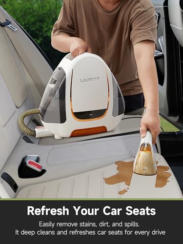 UWANT Portable Carpet and Upholstery Cleaner Machine, Small Handheld Rug Spot Cleaner with Self-Cleaning Feature, Lightweight Shampooer for Car, Auto Detailer, Pet Stains, Furniture, Couch, B100
