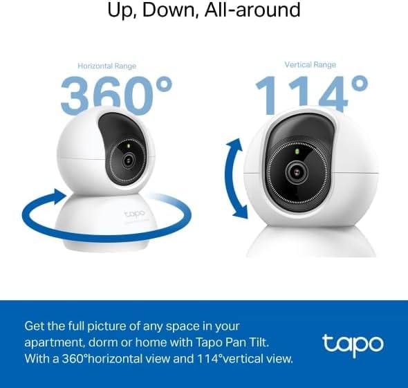 Tapo C230 3K 5MP Indoor Camera, Smart AI Detections - Person Pet Baby Cry, Pan/Tilt 360° View, Security Carmera No Monthly Fee, Enhanced Night Vision, Two-way Audio, Works with Alexa & Google
