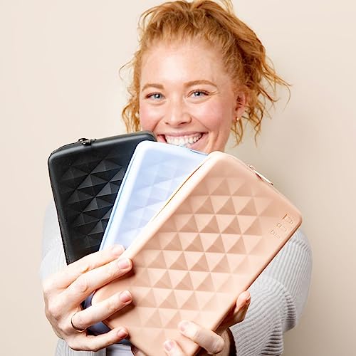 Alba By Design Silicone Makeup Brush Holder for Cosmetic Tools and More - Silicone Makeup Bag with Zipper Closure. Water Resistant Travel Makeup Brush Bag (Black)