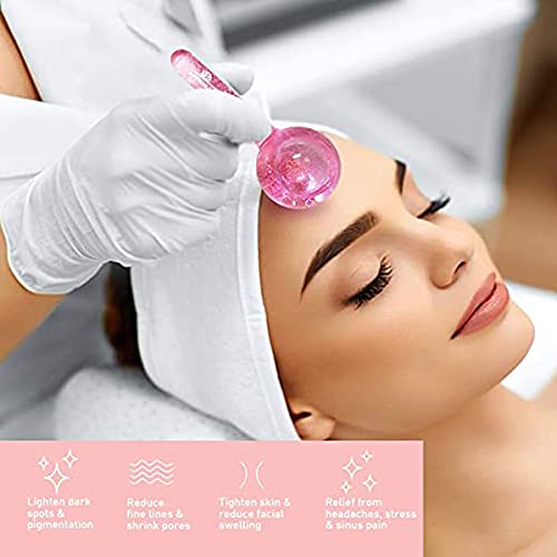 KASTWAVE Ice Roller Globes, Ice Race Massager, Facial Roller Cold Skin Massagers Crystal Glass Ball for Redness Soothing Face Wrinkle Remover Beauty Care Tool 2PCS