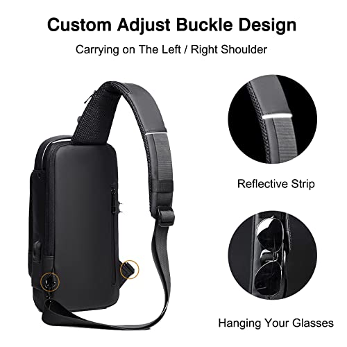 FANDARE Anti-theft Sling Bag Business Men Bag Chest Crossbody bags with USB