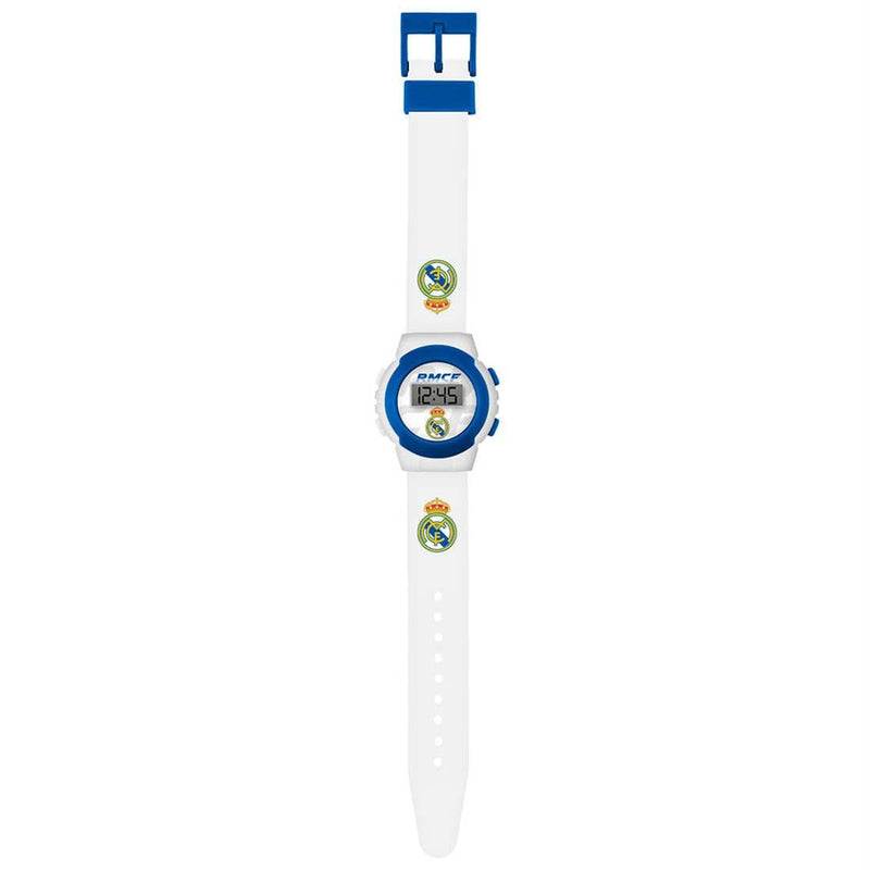 Real Madrid Boy's Digital Quartz Watch with Silicone Strap RM00014, White, strap