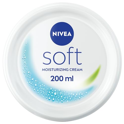 NIVEA Soft Moisturising Cream, A Moisturising Cream for Face, Body and Hands with Vitamin E and Jojoba Oil, Hand Cream Moisturises Deeply, All-Purpose Day Cream, Jar 200ml
