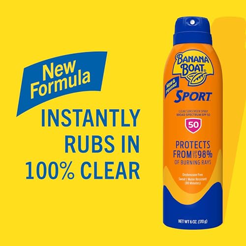 Banana Boat Sport Performance Ultramist Broad Spectrum Sunscreen Spray, SPF 50-6 Ounce Twin Pack