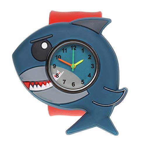 Wacky Watches Watch Shark Sealife Design Slapwatch Fast Fit Kids Childrens Silicone Watch Band Learn to Tell The Time Unisex Instant Fit Any Size