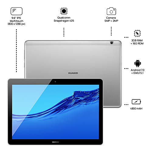 Huawei MediaPad T3 Tablet - 10 Inch, 16GB, 2GB RAM, Wifi, Space Grey