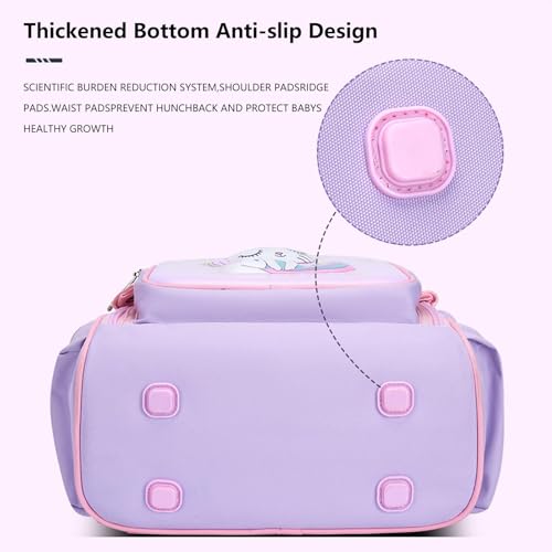 KASTWAVE Unicorn Backpack for Girls, Kids backpacks, 15" Kids Backpacks for Girl Purple Kids Elementary Bookbag Girls Backpack for School, Backpack for Girls 5-12 (Unicorn) 聽