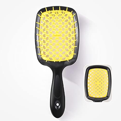 ALANX Detangler Hairbrush ï¼ŒMassage Curl Combï¼ŒDetangling Hair Brush for Women, Girls and Kids for Wet, Dryï¼ŒFine, Curly, Thick and Long Hair (WHITE/YELLOW)