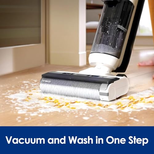 Tineco iFloor 5 Breeze Complete Wet/Dry Vacuum Cleaner, One-Step Vacuum for Hard Floors, Edge Cleaning <0.5 cm, Triple Battery Life, Self-Cleaning, Lightweight Wireless Suction Wiper, Blue