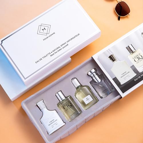 Perfume Gift Set for Men, 4 Pcs Perfume Set Gift For Him 4x25 ML Long Lasting Fresh Fragrance Perfume Set For Men Birthday Gift To Boyfriend, Luxury Parfums For Man Gift Set Box, Eau De Parfum For Men