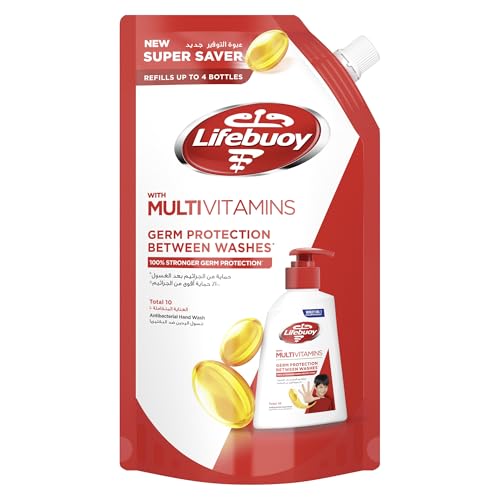 LIFEBUOY Hand Wash Refill , Total 10, for 100% stronger germ protection in 10 seconds, 1L
