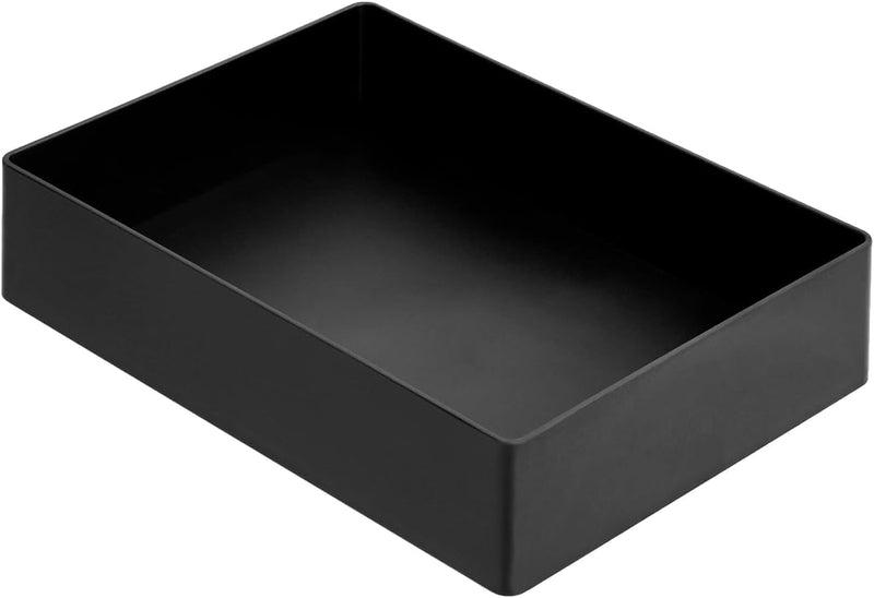 Amazon Basics Rectangular Plastic Desk Organizer, Accessory Tray, Black - 23.8 x 17 x 5 cm Accessory Tray