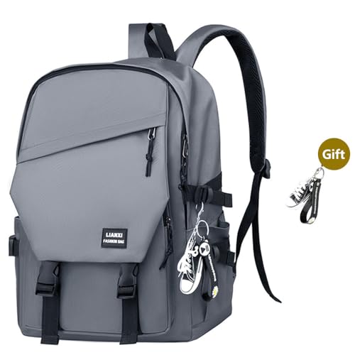 Simcoo Men Laptop Backpack Business Daypack Boy College School Bag Waterproof Rucksack Teacher Travel Bags （Grey)）