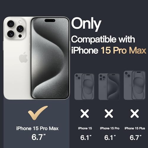 JETech Case for iPhone 15 Pro Max 6.7-Inch, Non-Yellowing Shockproof Phone Bumper Cover, Anti-Scratch Clear Back (Clear)