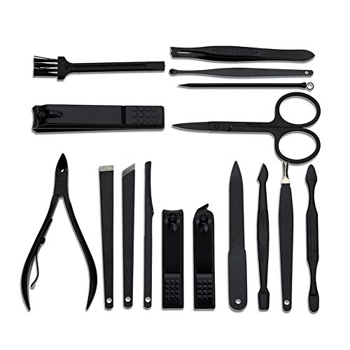 Wowstar Manicure Pedicure Set 16 in 1 Stainless Steel Professional Nail Clippers Scissors Grooming Kit Nail Care Tools with Luxurious Case (Blue)