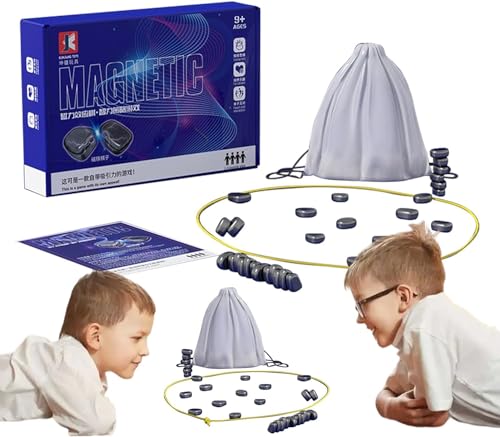 Montchi Chess Set | Magnetic Effect Chess Set Battle Chess,Educational Checkers Game, Portable Chess Board Party Supplies for Family Gathering and Travel