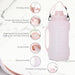 The ABM 2L Collapsible Water Bottle - Leakproof BPA-Free, Reusable, Lightweight Travel Essentials & Water Bottle for Kids - Foldable for Gym, Camping, Hiking, Sports, w/Time Marker (Pink)