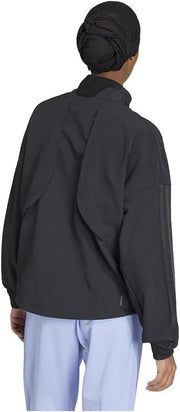 Women Pacer All Gym Tonal 3-Stripes Woven Jacket - Black