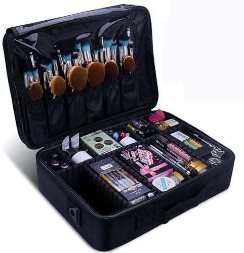 Other Professional Storage Partition Cosmetic Box Three Waterproof Layer Travel MakEUp Bag Black, Bk14-Tmm1