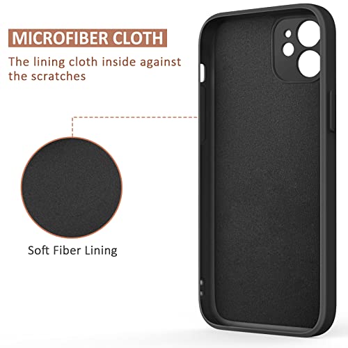 VANCLE Soft Silicone Cases for iPhone 11,[Military Grade Drop Protection] [Anti-Scratch Microfiber Lining] Shockproof Protective Phone Case Slim Thin Cover 6.1 inch (Black+Dark Green)
