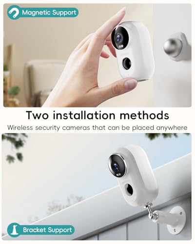 ZUMIMALL 2K Solar Camera Security Outdoor, Solar Powered Battery Operated Wireless FHD Outside Surveillance Camera for Home Security, Night Vision, PIR Motion Detection, IP66 Waterproof, 2.4G WiFi