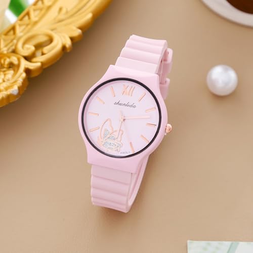 Kids Watchs for Girls Cute Cartoon Wrist Watch Gift Sport Girls Watch Outdoor Pink Watch Ideal Gift for Toddlers Children Learning Time