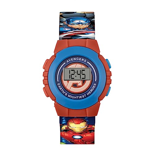 Disney Marvel Avengers Red & Blue Character Print Digital Watch , AVG4818